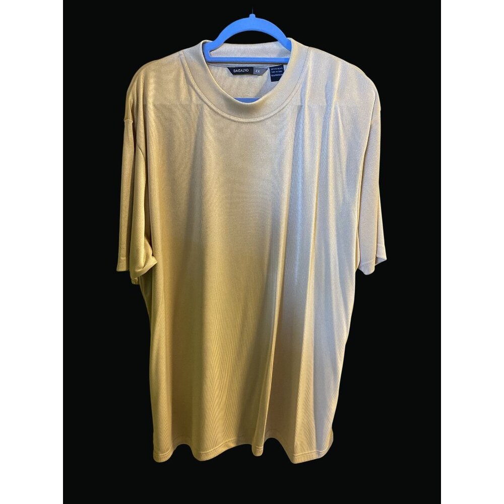 Bagazio Mens Short Sleeve Beige Shirt Size 4X HA01 A ** Free Shipping